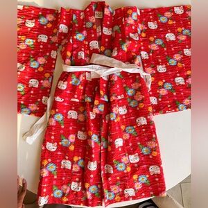 Made in Japan Hello Kitty Floral Kids Kimono Robe